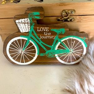 Love the journey wood bicycle decor